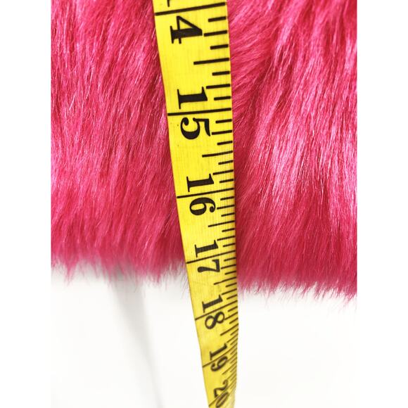 Girls Barbie Core Justice Bright Pink Faux Fur Vest Size 8 - Picture 6 of 6